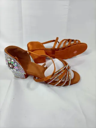 Zapatos Baile Latino Talla 35 Brillantes