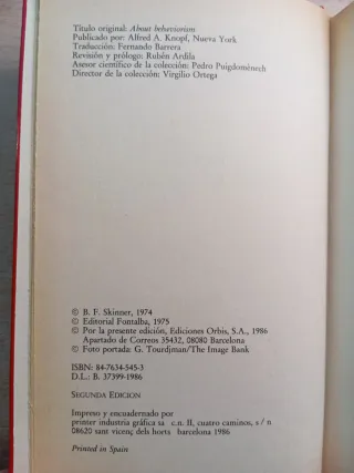 Sobre el conductismo. B. F. Skinner.
