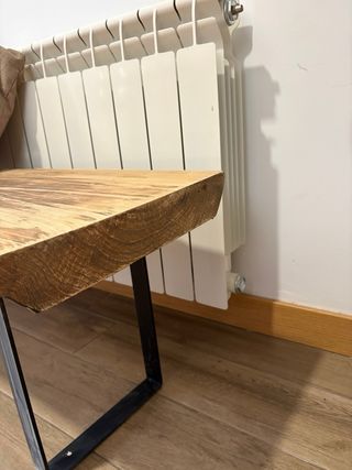 Banco madera maciza patas hierro