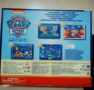 4 Puzzles Madera Paw Patrol Completos