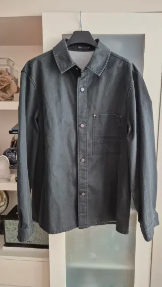 Sobrecamisa Zara Hombre Gris