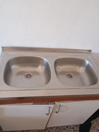Fregadero doble con mueble