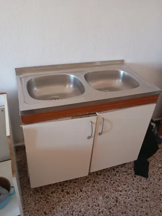 Fregadero doble con mueble