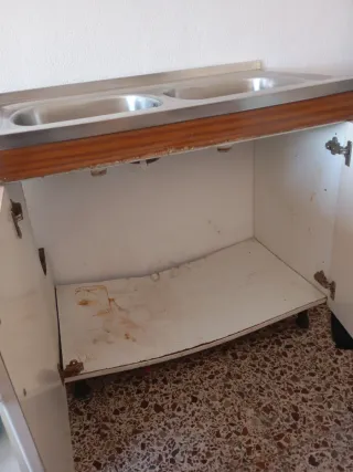 Fregadero doble con mueble
