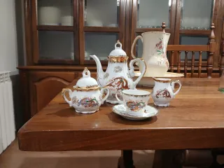 Juego de té porcelana japonés dragón.12 servicios