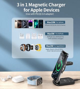 Estación de Carga, Cargador 3 en 1, ángulo Ajustab