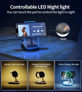 Estación de Carga, Cargador 3 en 1, ángulo Ajustab