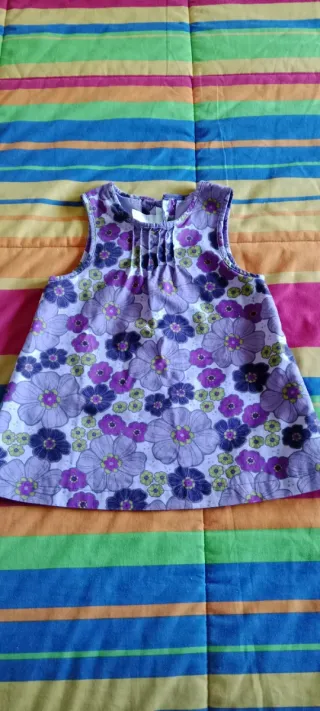 Vestido bebé flores moradas