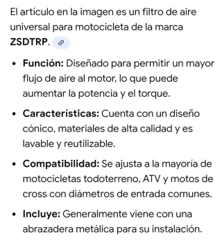 Filtro de aire ZSOTOP azul y negro