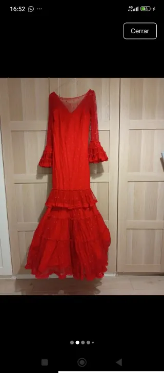 Vestido Flamenca Rojo Talla 36/38 Plumeti