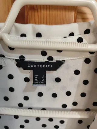 Camisa Cortefiel lunares blanca y negra