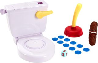 Mattel Games Baño Boom, ¡Atrapa la Caca!, juego de