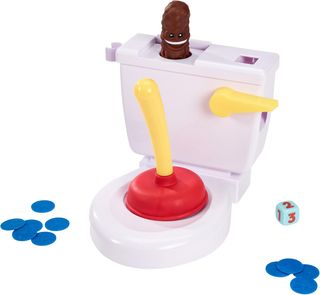 Mattel Games Baño Boom, ¡Atrapa la Caca!, juego de