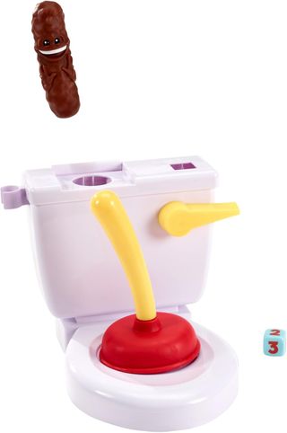 Mattel Games Baño Boom, ¡Atrapa la Caca!, juego de