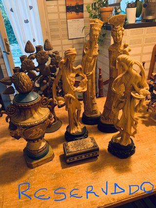 Figuras decorativas imitación marfil