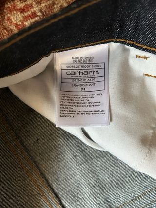 Jeans Carhartt Brandon Baggy Dark Blue Raw