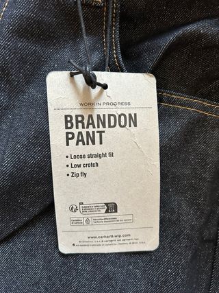 Jeans Carhartt Brandon Baggy Dark Blue Raw