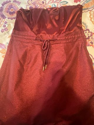 Vestido fiesta granate brillante talla 44