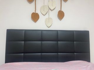 Canapé 135x190 cm Negro y cabecero retapizado