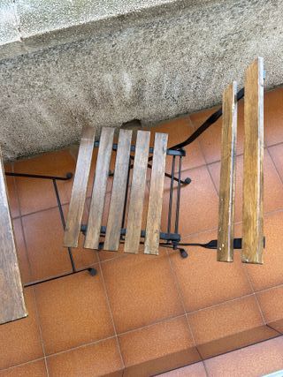 Mesa y 2 sillas plegables balcón/terraza