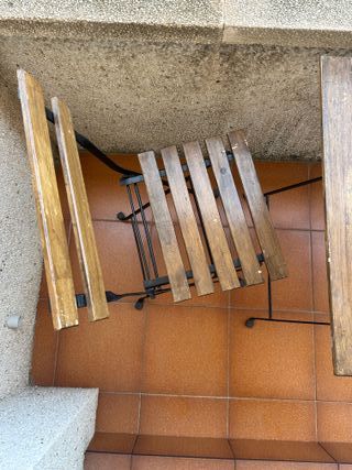 Mesa y 2 sillas plegables balcón/terraza