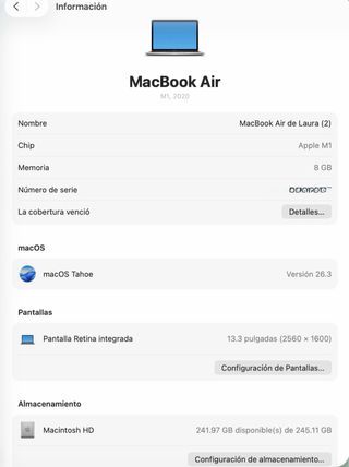 MacBook Air 13 2020 8GB 256GB SSD