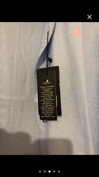 Camisa Nautica Hombre Azul