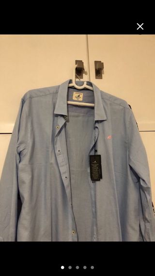 Camisa Nautica Hombre Azul