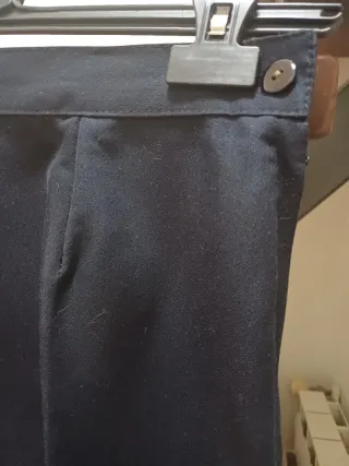 Pantaloni classici in viscosa blu
