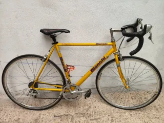 Bicicleta Bianchi Amarilla Retro llantas ares
