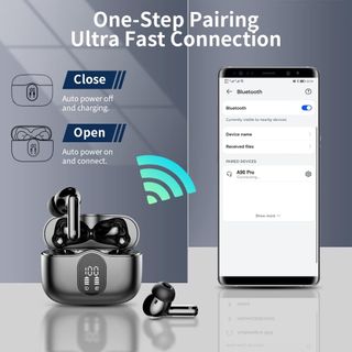 Auriculares Inalámbricos, Bluetooth 5.3 con HD Mic