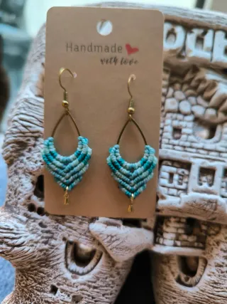 Pendientes Macramé Morado y Turquesa