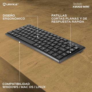 Unykach Mini Teclado KB302, Ultraplano con 83 Tecl
