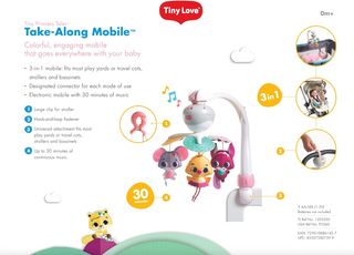 Tiny Love Take-Along-Mobile, Movil Cuna Bebe Music