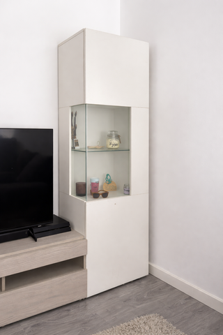 Vitrina alta moderna madera y cristal