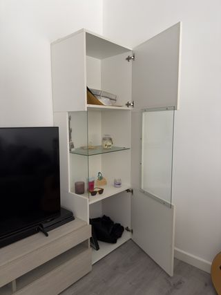 Vitrina alta moderna madera y cristal