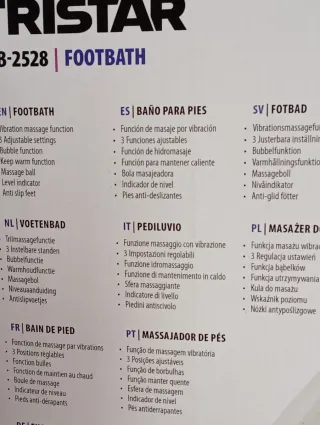 Spa para pies Tristar con hidromasaje