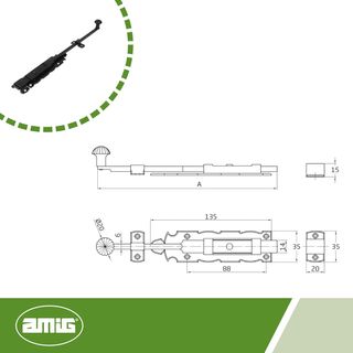Amig - Pasador de Sobreponer - Pestillo para puert