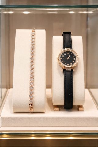 Pack Reloj Mujer + Pulsera Oro Rosa con circonitas