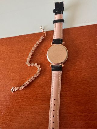 Pack Reloj Mujer + Pulsera Oro Rosa con circonitas
