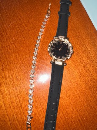 Pack Reloj Mujer + Pulsera Oro Rosa con circonitas