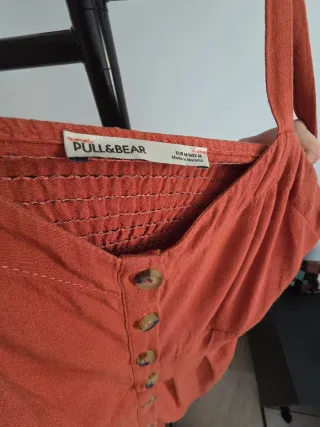 Vestido midi naranja Pull and Bear