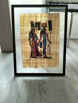 Papiros Egipcios Auténticos - Marco Negro y dorado