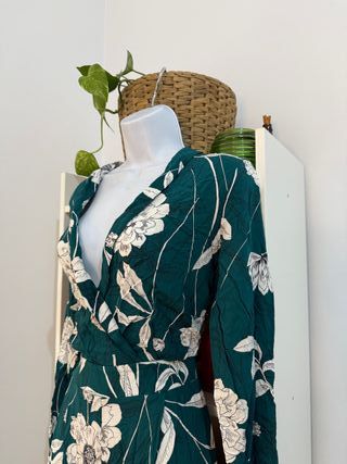 Mono largo verde con estampado floral - Springfiel