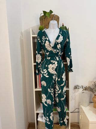 Mono largo verde con estampado floral - Springfiel
