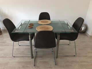 Mesa comedor cristal extensible