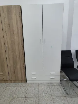 Armario 2 Puertas Blanco y Madera