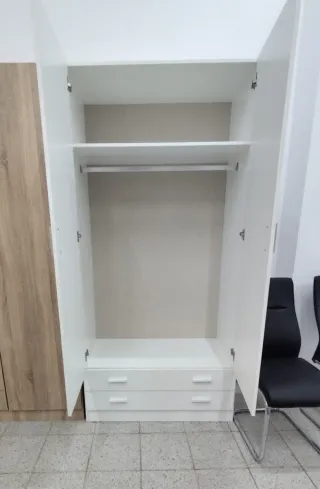 Armario 2 Puertas Blanco y Madera