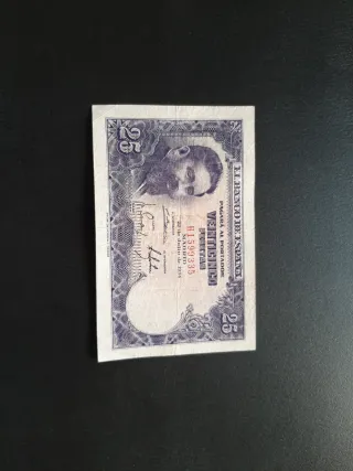 BILLETE DE 25 PESETAS DE 1954