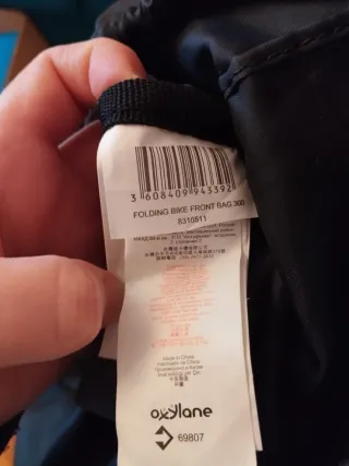 Cesta Bicicleta Plegable Negra Btwin